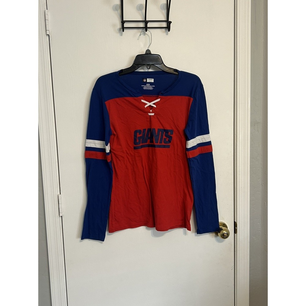NFL Football Giants Women's Long sleeve Blue And Red Logo Size M
